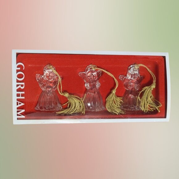 Gorham Crystal Angel Ornaments (Set of 3, Boxed) - Picture 1 of 3